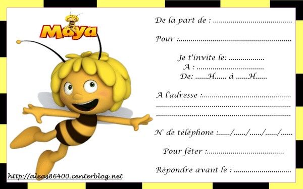 Carte Invitation Maya L Abeille 01