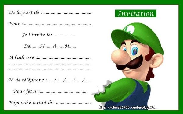 Carte gÃ©ante dÃ©part Ze Souris  Cards, Invitations, Mario characters