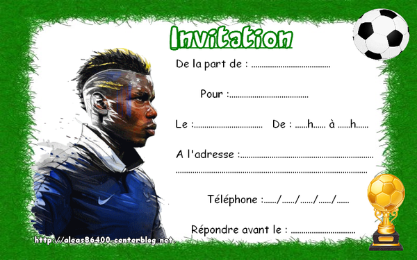 Carte Invitation Anniversaire 10 Ans Football gratuit à imprimer (carte  2383)