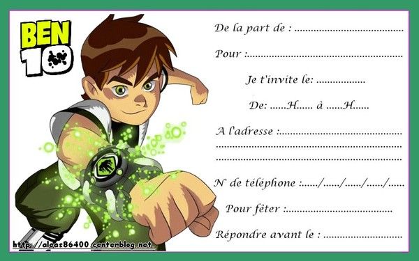10 cartes invitation anniversaire fille en Français • 10