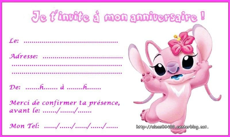 cartes invitations lilo et stitch