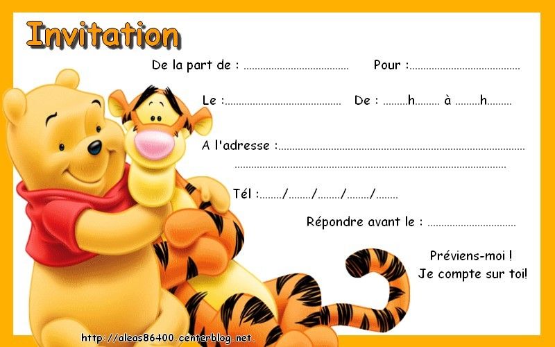 Cartes Invitation Anniversaire Winnie L Ourson